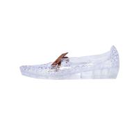 New UK 4 Women's Jelly Shoes Mary Jane Flats Rhinestone Glitter Crystal Clear Slip On Low Wedges With Strap Gift Footwear A2_Clear