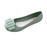 New UK 5.5 Bow Jelly Ballet Shoes Women Ladies Comfy Slip-On Flats Casual Everyday Wear Jelly Ballet Ballerina Pumps Dolly Shoes Gift Footwear 002_Green