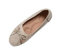 New UK 5.5 Loafers for Women Ladies Business Casual Bow Tie Flats Boat Shoes Stitch Slip On Comfortable Lightweight Penny Loafers Slip On Work Flats Dress Shoes Gift Footwear Beige