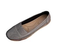 New UK 5.5 Loafers For Women Ladies Low Wedges Business Casual Boat Shoes Stitch Slip On Comfortable Lightweight Penny Loafers Slip On Work Flats Low Heel Dress Shoes Gift Footwear A1_Grey