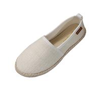 New UK 7.5 Espadrilles Women Flats Ladies Canvas Close Toe Comfort Breathable Slip On Flats Shoes Gift Footwear White