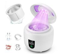 New Ultrasonic Retainer Cleaner Machine with Removable Inner Tank for Aligners, Mouth Guards, Jewelry - 180ml Capacity, 45kHz Ultrasonic Cleaner, 3 Modes, Digital Timer, Smart Pause & Quiet to 30dB