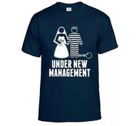 New Under New Management Wedding T-Shirt Men's Funny Party Husband Groom Tee Top(Navy,S)