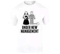 New Under New Management Wedding T-Shirt Men's Funny Party Husband Groom Tee Top(White,L)