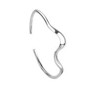 New Unisex Stainles Stell Silver Color Charm Woman Bracelet Trendy Creative Irregular Wave Pattern Jewelry Hand Ornament Her Fashion Accessories Gift For Women And Men
