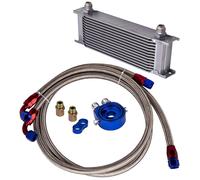 New Universal 13 Row 10AN Engine Oil Cooler & Filter Adapter & Hose New White