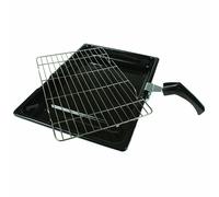 NEW UNIVERSAL COOKER & FAN OVEN GRILL PAN TRAY WITH RACK & HANDLE 380mm X 270mm