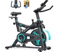 New Update Exercise Bike with APP, Shock Absorption Spin Bike, 0-100% Magnetic Resistance, Max 350 lbs,15kg Flywheel, LCD Display, Ultra-quiet Stationary Indoor Bikes for Home Gym
