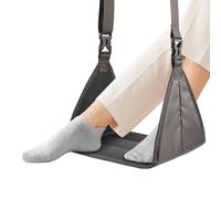 New Upgrade Airplane Footrest with No Feet Clashing, Portable Base Designed Travel Foot Hammock, Flight Carry-On Adjustable Height Travel Accessories (Grey)