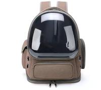 New Upgrade Cat Carrier Backpack, Expandable Pet Carrier with Bubble Window, Ventilation Design, Airline Approved for Small Medium Dogs Cats, Hands-Free Travel for Hiking Camping(C Khaki)