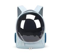 New Upgrade Cat Carrier Backpack, Expandable Pet Carrier with Bubble Window, Ventilation Design, Airline Approved for Small Medium Dogs Cats, Hands-Free Travel for Hiking Camping(B Blue)