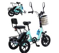 New Upgrade Electric Trike For Adults- 350w Brushless Motor, 45km Pure Electric Range, Large Lcd Display, Front/Rear Disc Brakes, And All-Weather Safety Lights Green