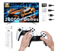New Upgraded 2025 Game Stick,Supports over 20,000 games,4K HD HDMI,Includes 2 Wireless 2.4GHz Controllers,Plug & Play Video Games for TV(64GB)