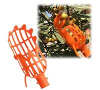 New Upgraded Fruit Picker Basket Head for Fruit-Apples, Cherry, Pears & Oranges - Lightweight Plastic Orchard Picker with Angle-Adaptable Design, No Climbing Needed (Without Pole) (Orange Small)