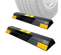 (New Upgraded Height)16" 2 PCS Heavy Duty Car Parking Stopper for Garage, Parking Aid Protects Car, Parking Gadgets Easy to Install 2 Packs, 16" L x 3.7" W x 1.8" H