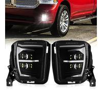 New Upgraded LED Fog Lights Replacement for Dodge Ram 1500 2013 2014 2015 2016 2017 2018 Front Fog Lamp with DRL, Black 2pcs