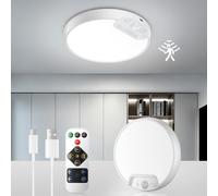 New Upgraded Motion Sensor Ceiling Light, 8 Inch 500LM LED Ceiling Light with Remote, 8000mAh Battery Powered Rechargeable Dimmable Sensor Lights for Bathroom Garage Shed Loft Hallway Stair