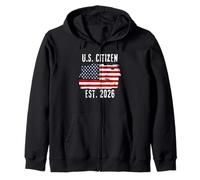New US Citizen Est 2026 American Immigrant Citizenship Zip Hoodie