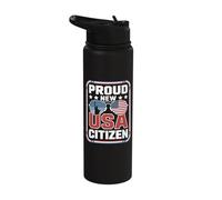 New US Citizen Immigrant Proud New American Stainless Steel Insulated Water Bottle
