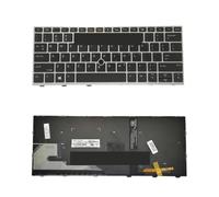 New US QWERTY Keyboard for HP Elitebook 735 G6 830 836 Laptop Siliver Frame Black, with BACKLIT