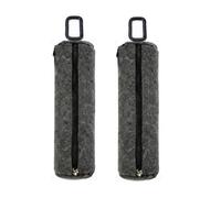 New valley warbler Portable Pickleball Storage Bag, Gray Felt Pouch with Zipper Closure and Fence Hook, Set of 2