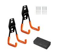 New valley warbler Wall Mount Pickleball Paddle Storage Rack, Black Metal and Orange Hooks, 2 Pack with Eraser, Holds 4 Paddles