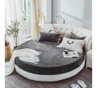 New Velvet Round Bed fitted sheet Round shape winter coral fleece bed sheet 200cm 220cm-dark gray,Round 2.0M