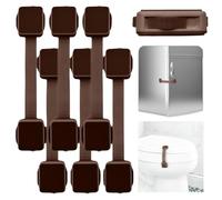 New Version| 6 Pack Cabinet Locks Baby Proofing| Child Proof Cabinet Locks| Baby Proofing Cabinets| Door Locks for Kids Safety| Fridge Lock Cabinet Lock| Drawer Locks Baby Proofing (6 Pack Brown)