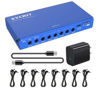 [New Version] AYCRIT Guitar Pedal Power Supply, Rechargeable 12800mAh 9 Outputs 9V2A/12V1.5A/18V450mA and 5V2A Type-C Port for iPhone ipad (MUSTAN-01) Style