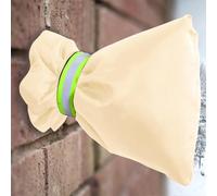 New Version Large Outdoor Tap Cover,Outside Tap Covers for Winter,Insulated Protector with Reflective Strip,Waterproof & Thickened Thermal Tap Jacket Protects Your Tap from Freezing Bursting - Beige