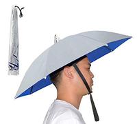 NEW-Vi Umbrella Hat, 25 inch Hands Free Umbrella Cap for Adults and Kids, Fishing Golf Gardening Sunshade Outdoor Headwear (Silver 2 Pcs)