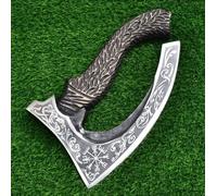 New Viking Pizza Cutter Axe Viking Hatchet Pizza Axe Mini Axe, Pizza Cutter, Small Camping Axe, Small Axe with Premium Leather Sheath Cover