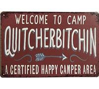New Vintage Metal Tin Sign Camping Welcome To Camp Quitcherbitchin Outdoor Street Garage & Home Bar Club Wall Decoration Signs 8x12 Inch