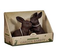 New Vintage Outdoor Garden Statues Ornament Animal Hare Rabbit Sculpture 2pk - Cast Iron