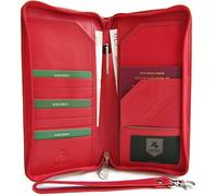 New Visconti soft red leather passport travel wallet organiser style Crimson 1157