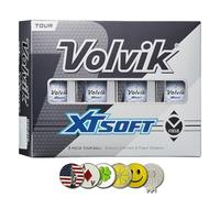 New Volvik XT Soft Extreme Soft Feel and Power Distance, 3-Piece Construction Urethane Cover Golf Ball. 1 Dozen (White) with 5 Ball Marker and 1 Magnet Hat Clip