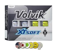 New Volvik XT Soft Extreme Soft Feel and Power Distance, 3-Piece Construction Urethane Cover Golf Ball. 1 Dozen (Mixed) with 5 Ball Marker and 1 Magnet Hat Clip