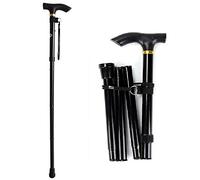 New Walking Stick Light Weight Height Adjustable Folding-Black