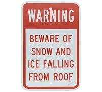 New warning plaque wall decor beware of snow and ice falling from roof street caution metal tin signs yard sign office sign outdoor & indoor safety sign 8×12 INCH