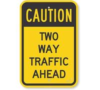 New Warning Plaque Wall Decor Caution - Two Way Traffic Ahead by | High Intensity Grade Metal Tin Signs Yard Office Outdoor & Indoor Safety Sign 8"x12"