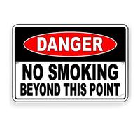 New Warning Plaque Wall Decor Danger No Smoking Beyond This Point Fashion Chic Rust Free Metal Tin Signs Yard Sign Workplace 8"x12"