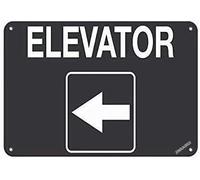 New Warning Plaque Wall Decor Elevator Please Go To The Left Long Lasting Weather Fade Resistant Easy Mounting Metal Tin Signs Yard Sign Office Sign Outdoor & Indoor Safety Sign 8x12 Inch