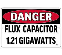 New Warning Plaque Wall Decor Funny Sarcastic Home Warning Danger 1.21 Gigawatts Work l Man Cave Metal Tin Signs Yard Sign Office Sign Outdoor & Indoor Safety Sign 8 X 12 Inch