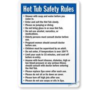 New warning plaque wall decor hot tub safety rules meta metal tin signs yard sign office sign outdoor & indoor safety sign 8×12 INCH