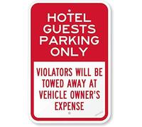 New warning plaque wall decor hotel guests parking only, violators will be towed by | engineer grade metal tin signs yard sign office sign outdoor & indoor safety sign 8×12 INCH