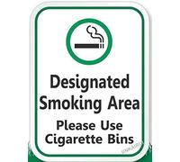 New warning plaque wall decor my security designated smoking area please cigarette bin metal tin signs yard sign office sign outdoor & indoor safety sign 8×12 INCH