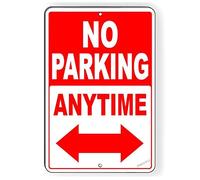 New Warning Plaque Wall Decor No Parking Anytime Double Arrows Fashion Chic Rust Free Metal Tin Signs Yard Workplace Outdoor & Indoor Safety Sign 8"x12"