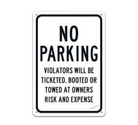 New warning plaque wall decor no parking violators will be ticketed, booted or towed large uv printed with professional graphics metal yard office sign outdoor&indoor safety sign 8×12 INCH