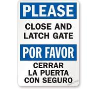 New Warning Plaque Wall Decor Please - Close and Latch Gate, Por Favor - Cerrar La Peurta Con Seguro Metal Tin Signs Yard Sign Office Sign Outdoor & Indoor Safety Sign 8x12 Inch