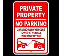 New Warning Plaque Wall Decor Private Property No Parking Violators Towed At Owners Expense Rust Free Metal Tin Signs Yard Sign Workplace 8"x12"